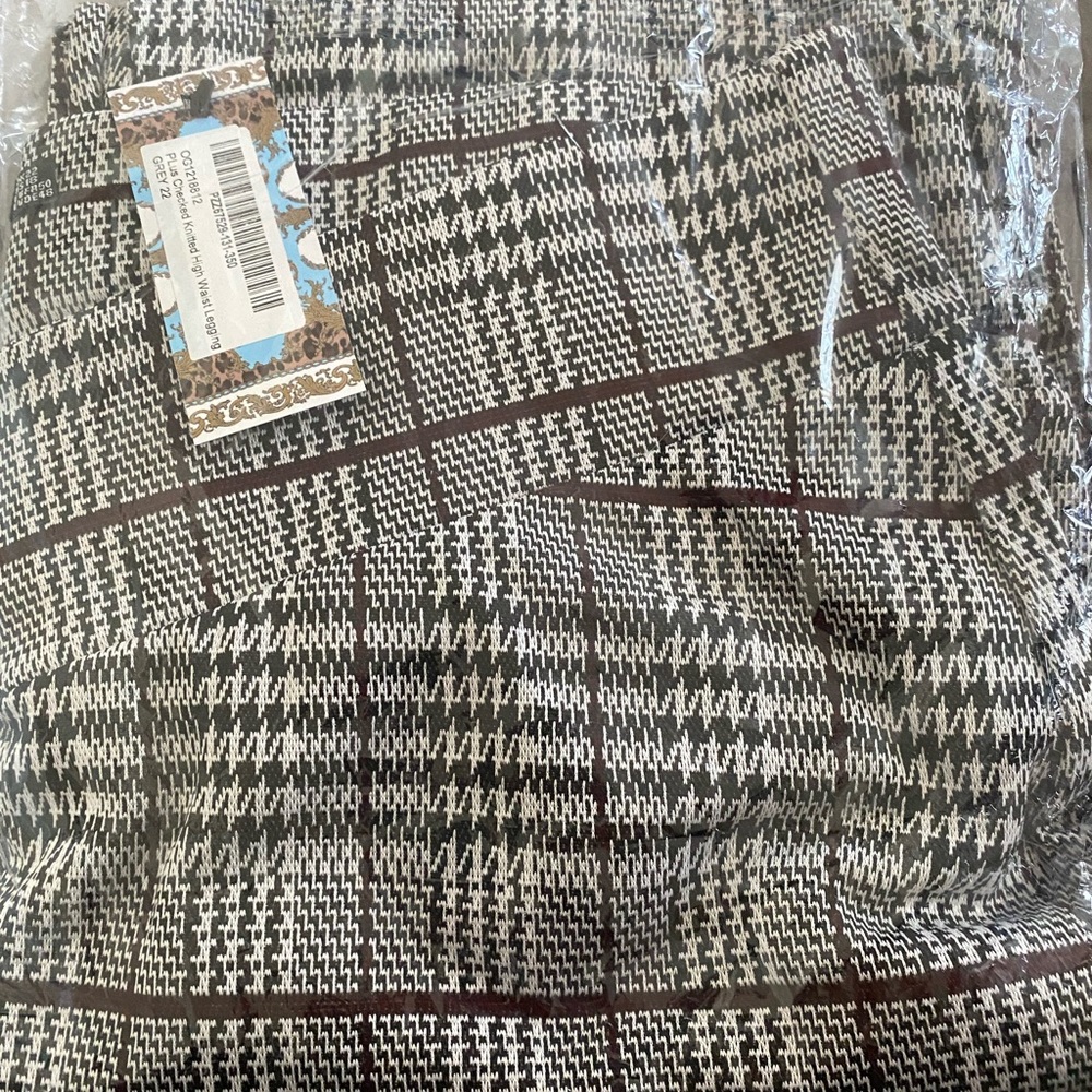 Boohoo plus checked high waist legging